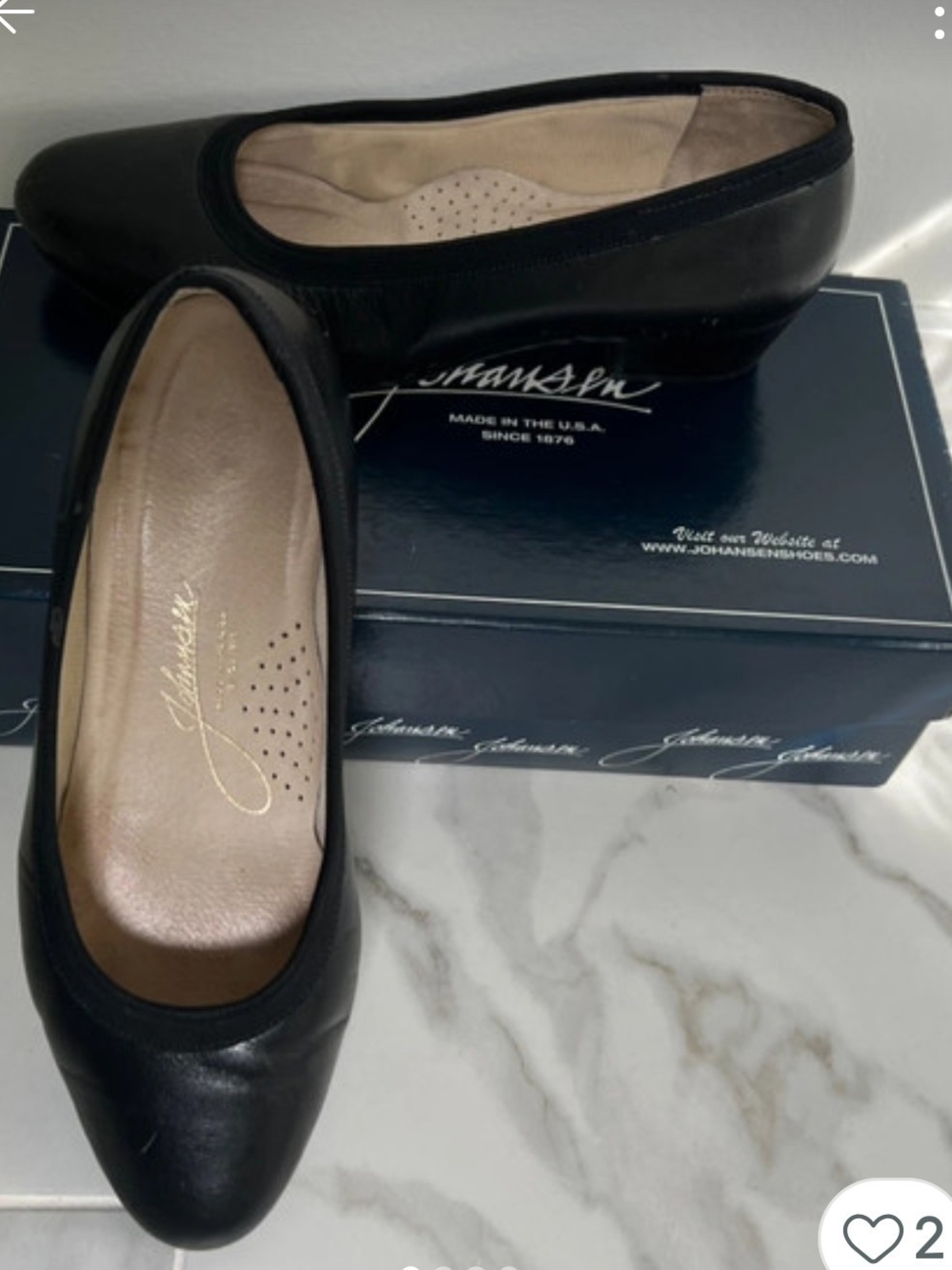 Johansen Vintage Black Leather Women's Ballet Flats - Cushioned Slip-On